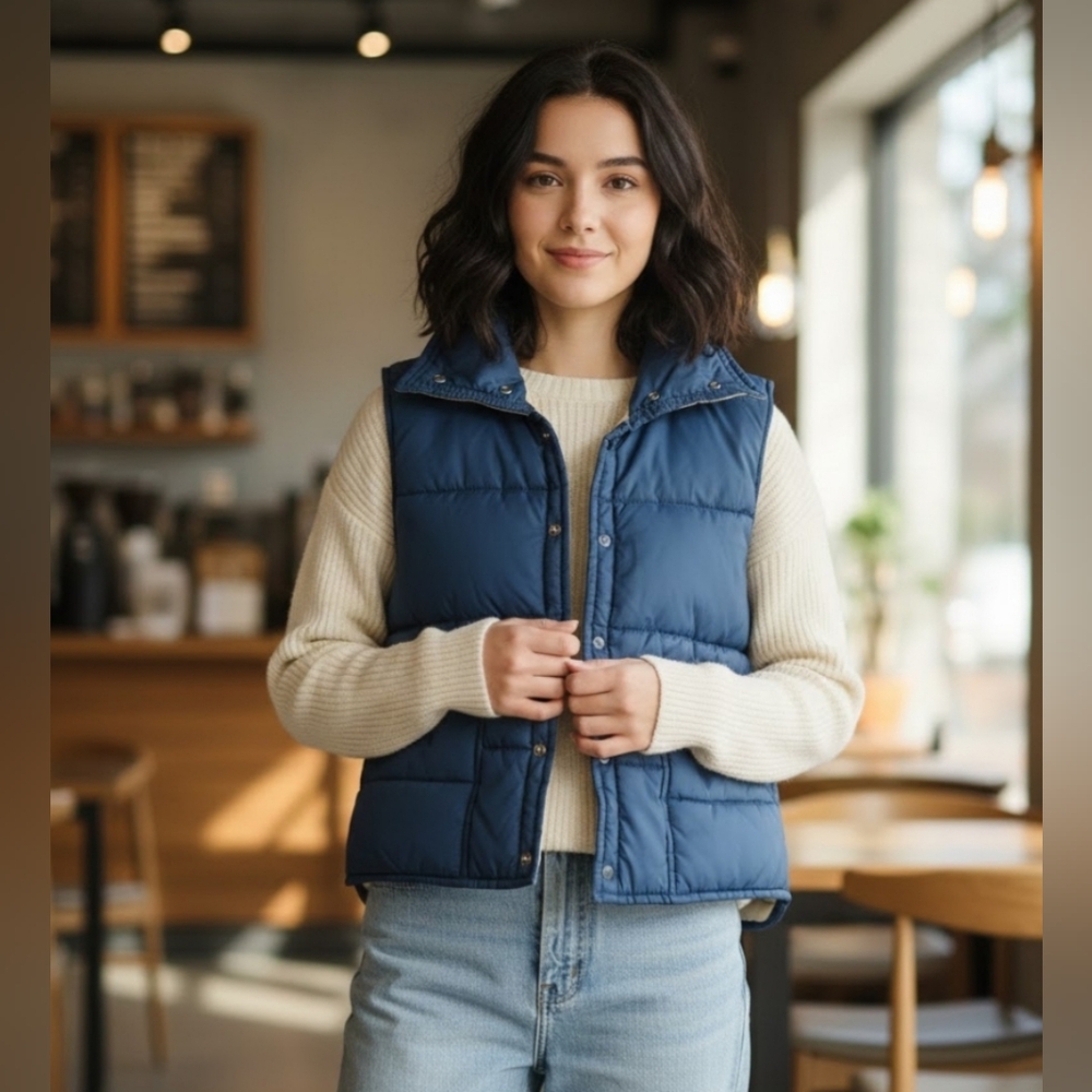 Refrigiwear Blue Puffer Vest Sz Medium